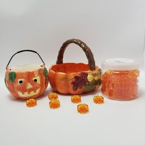 Ceramic Harvest Pumpkin Accorns Basket Ashland Tiny Treasures Decorative Fillers